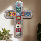 Colorful Mosaic Cross Wall Art
