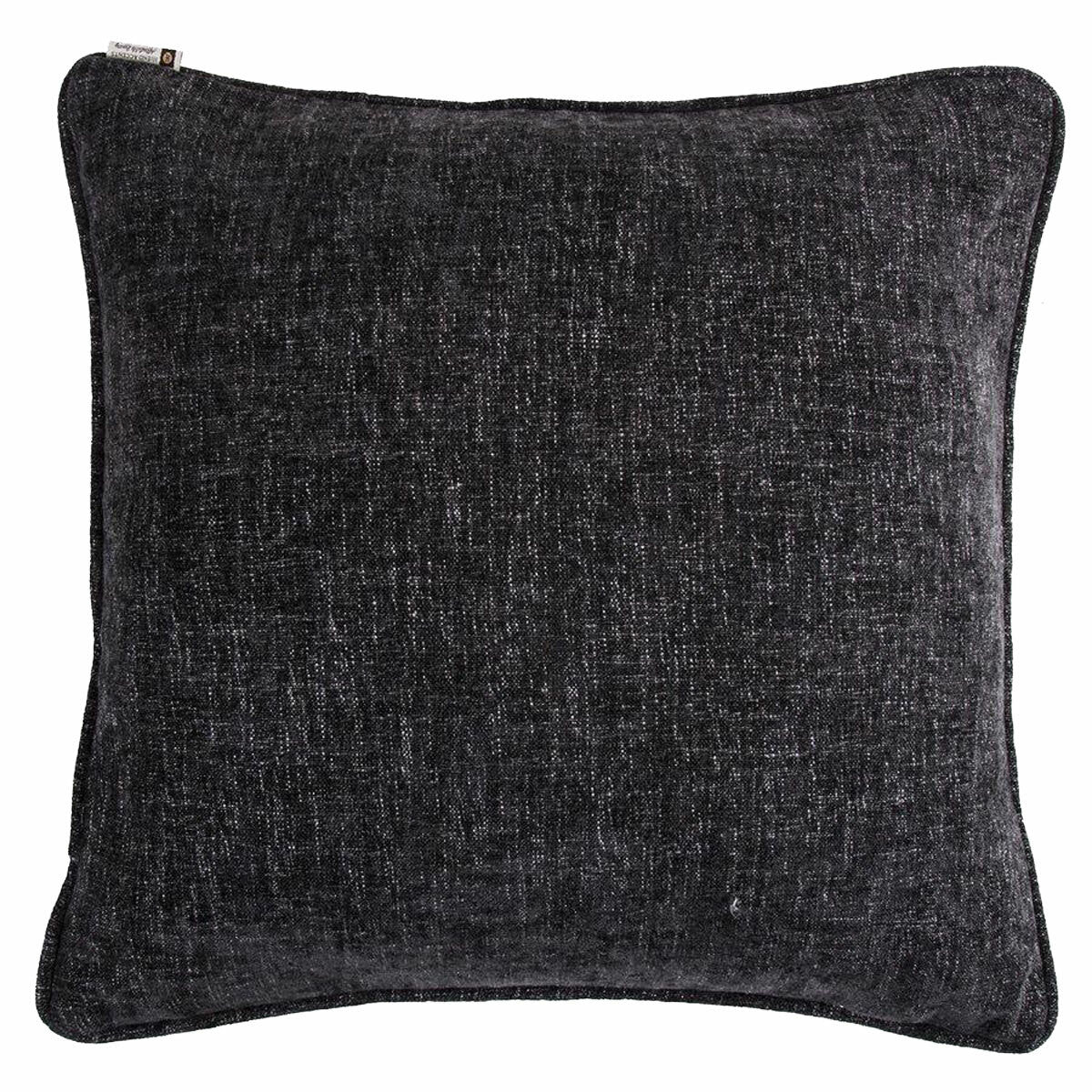 Diamond Frost Black Twill Euro Sham - OUT OF STOCK UNTIL 10/09/2026