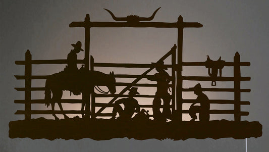 Cowboy Corral Back Lit Wall Art