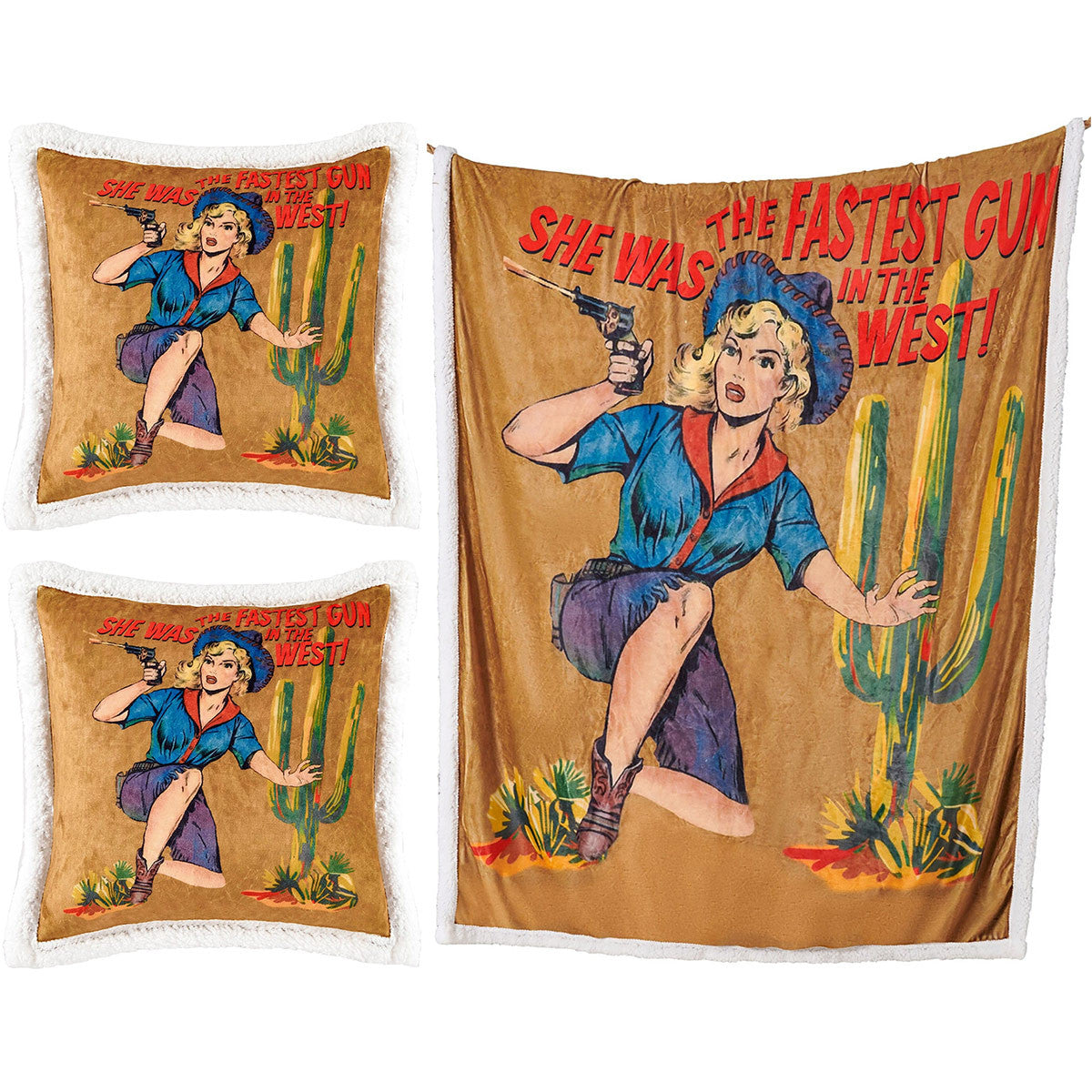 Gunslinger Campfire Pillow & Throw Set (3pc)