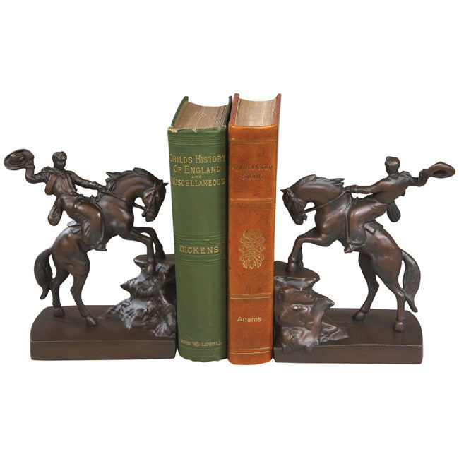 Cowboy on Horse Bookends - Set of 2