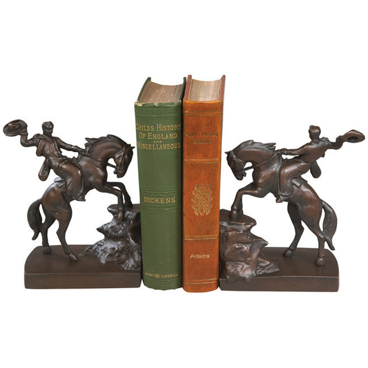 Cowboy on Horse Bookends - Set of 2
