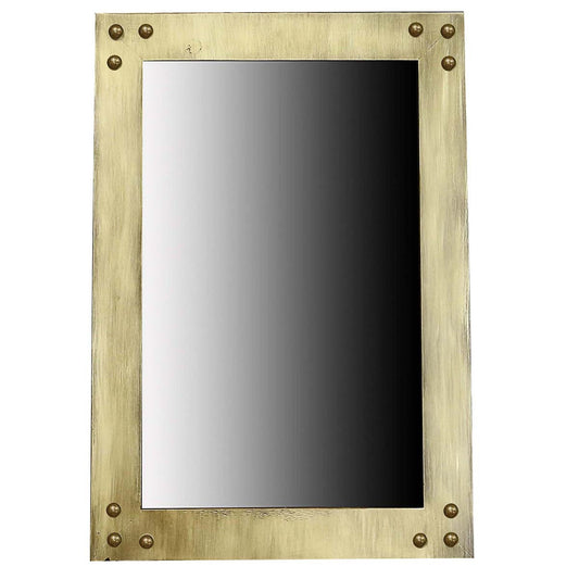 Gray Rustic Nailhead Mirror