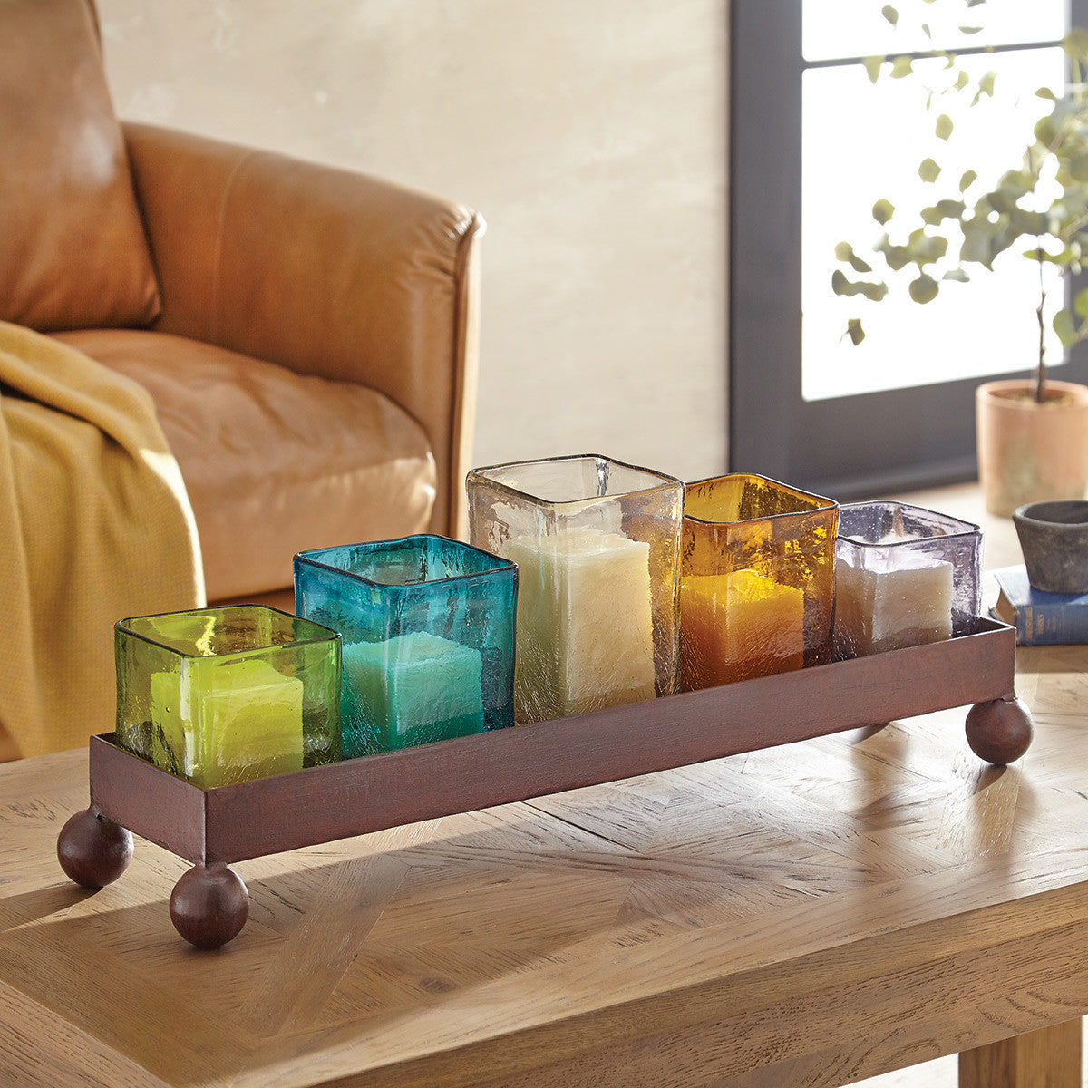 Desert Nights Candle Holder Set with Glass Inserts