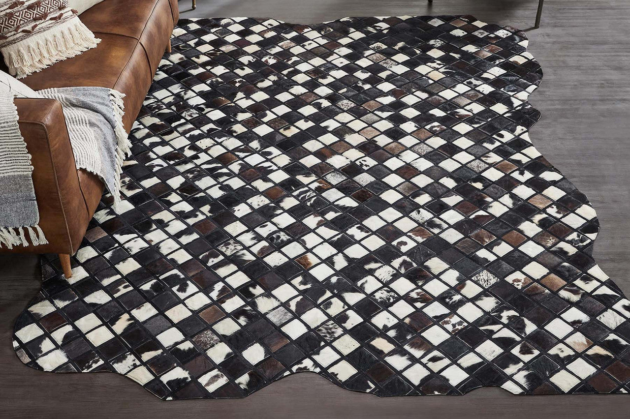 Cowhide Mosaic Rug - Black - 2 x 3 - OUT OF STOCK UNTIL 07/29/2026
