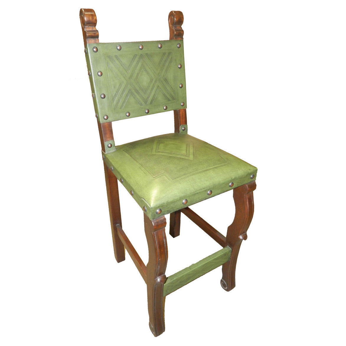 Spanish Heritage Barstools - Diamond Sage - Set of 3