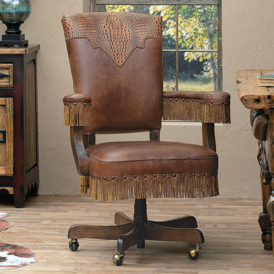 Gator Gulch Tooled Leather Executive Chair