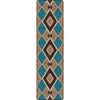 Southwestern Diamond Teal & Brown Rug - 2 x 8