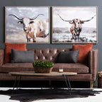 Texas Trails Longhorn Wall Art - Set of 2