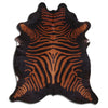 Printed Black Zebra Cowhide Rug - Large
