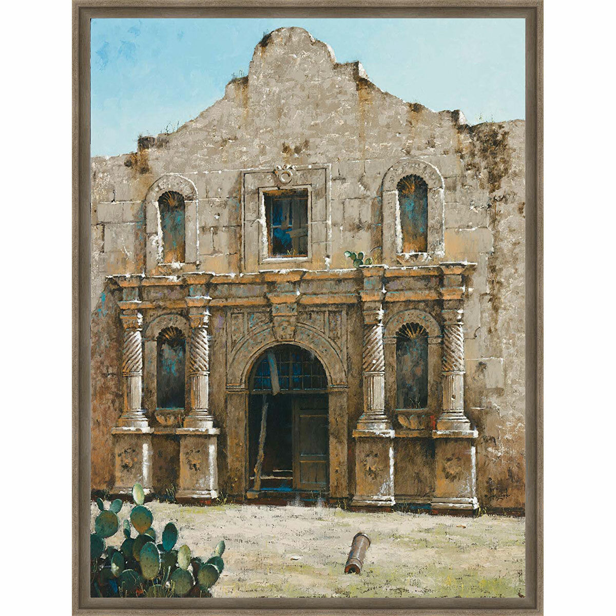 Remembering the Alamo Framed Canvas