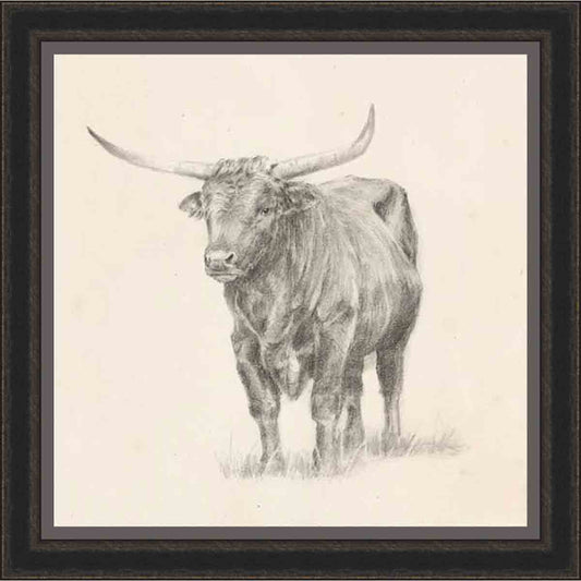 Longhorn Sketch I Wall Art