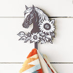 Floral Horse Metal Hook