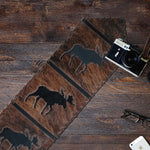 Moose Brindle Leather Table Runner - 120 Inch
