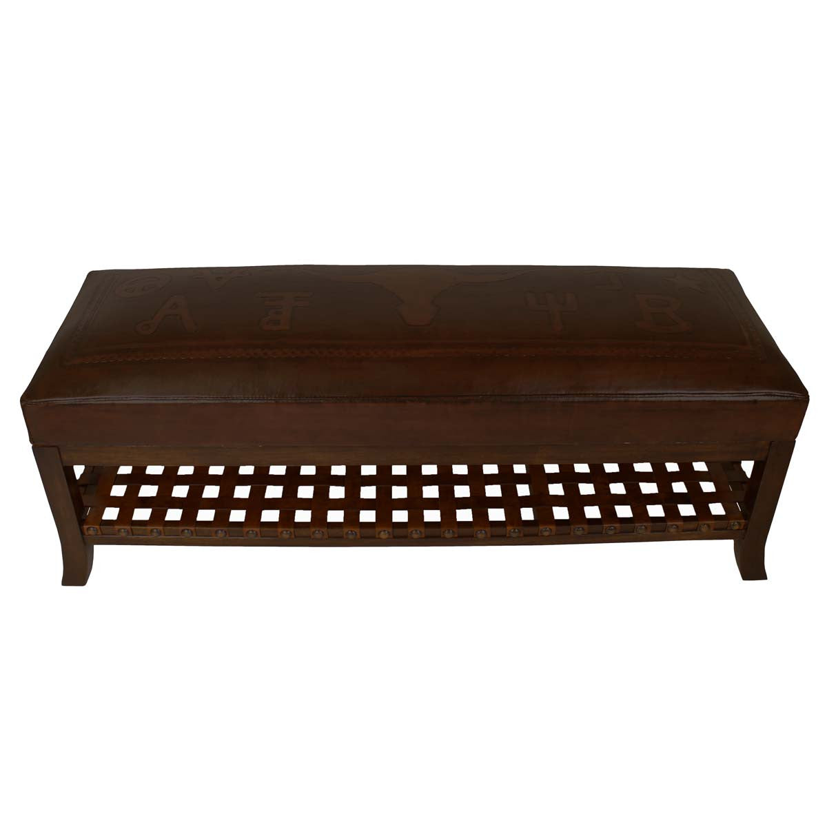 Laredo Super Bench - Steer Brands Antique Brown