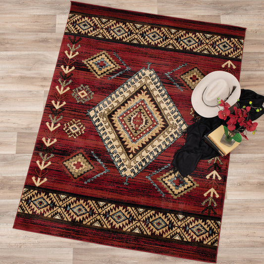 Crimson Ridge Southwestern Rug - 2 x 8 - OVERSTOCK - OUT OF STOCK