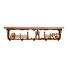 Cowboy 34 Inch Pine Hook Shelf