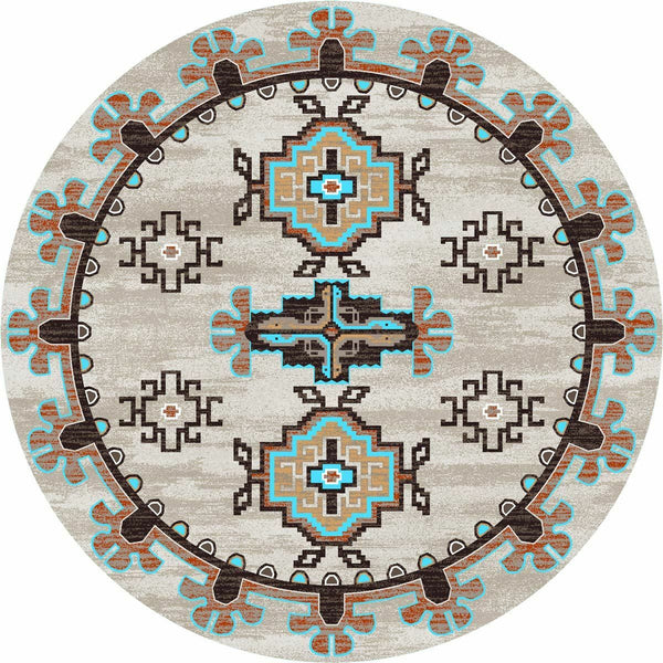 Bozeman Turquoise Rug - 8 Ft. Round
