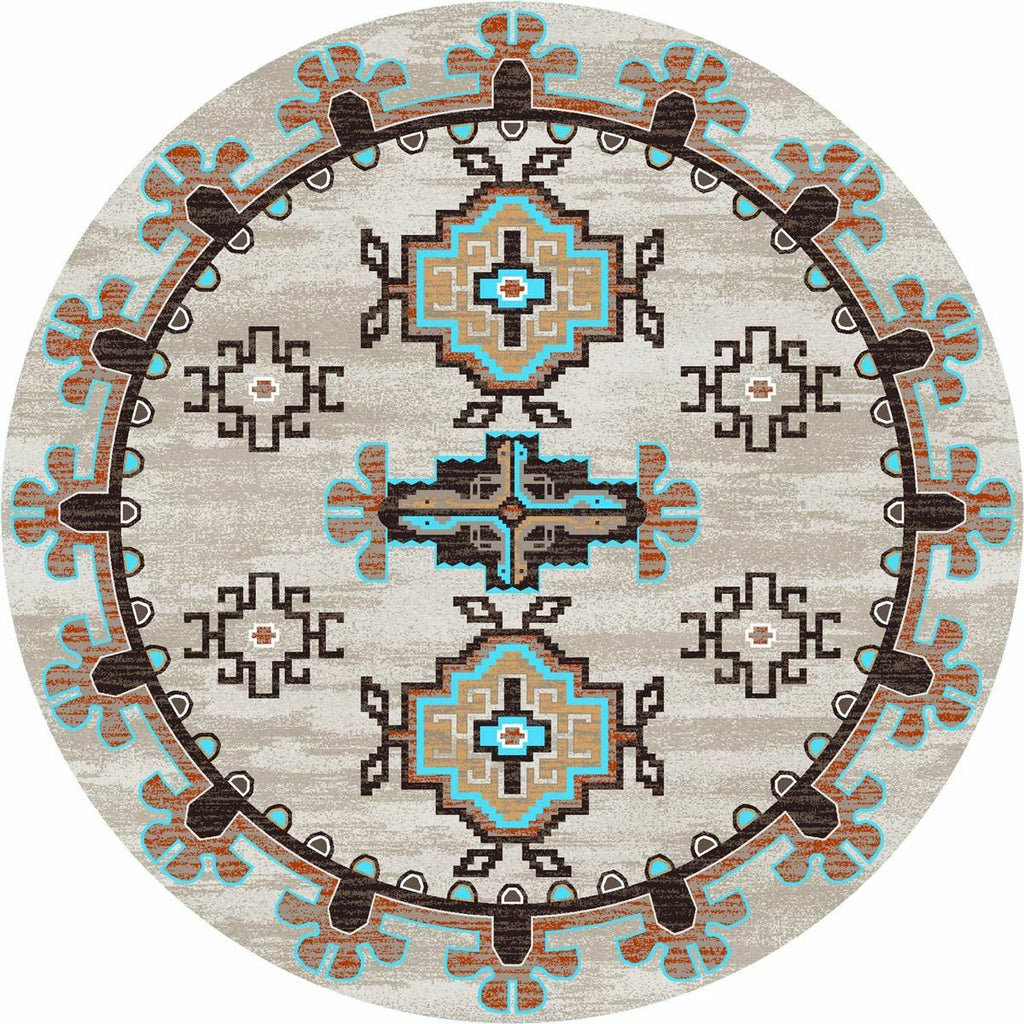Bozeman Turquoise Rug - 8 Ft. Round