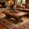 Sarasota Live Edge Coffee Table with Leather Insert