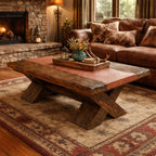 Sarasota Live Edge Coffee Table with Leather Insert