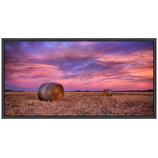 Hayfield Landscape Canvas Art