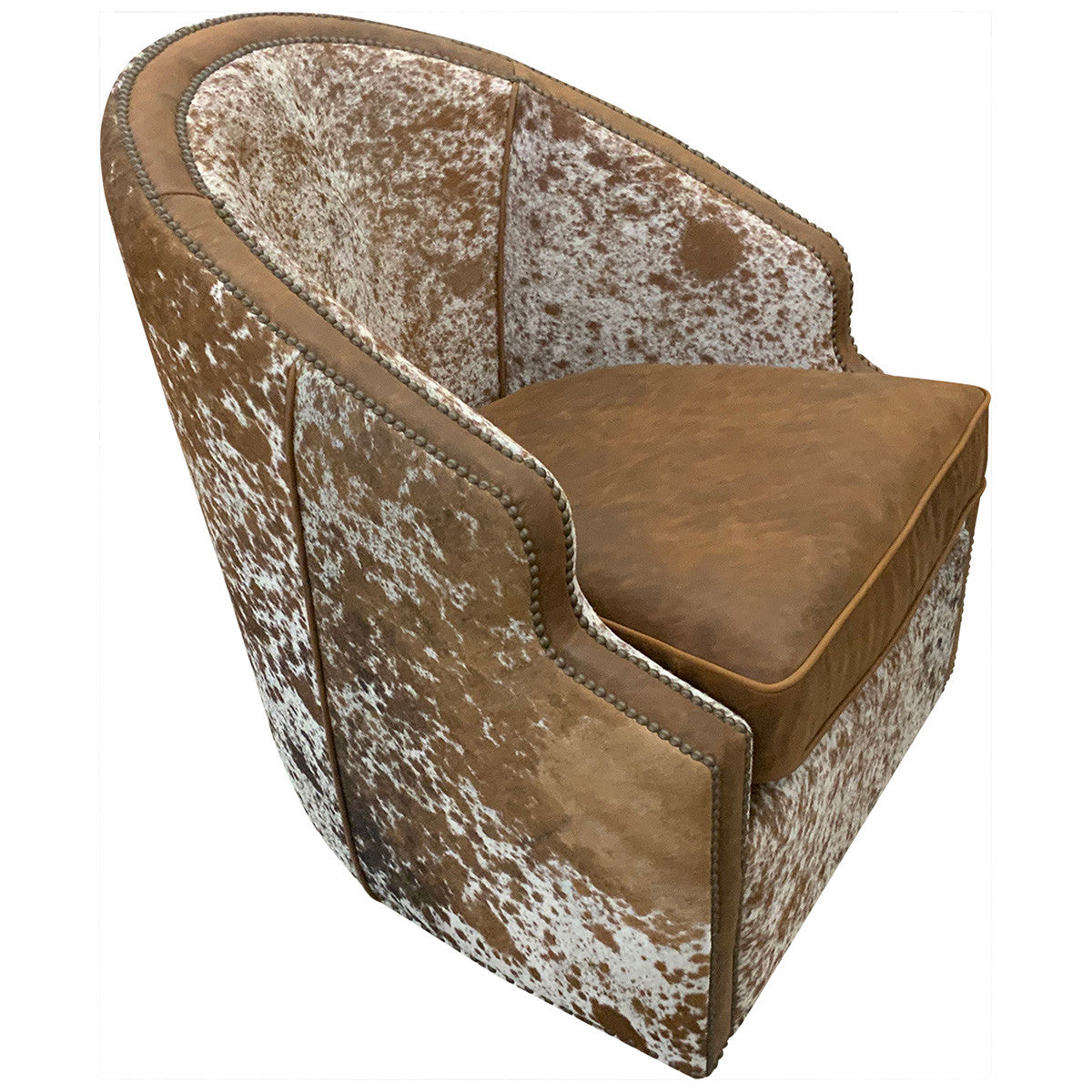 Cody Cowhide Barrel Swivel Glider