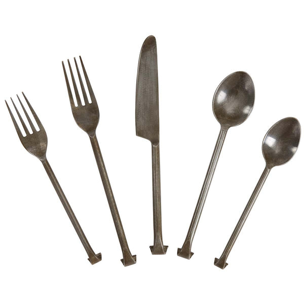 Rustic Style Flatware Rustic Scroll Five Piece Flatware Set | Lone Star Western Decor