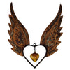 Angel Wings Up Heart with Amber Glass Heart - XL