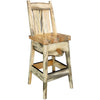 Lima 24 Inch Swivel Barstool with Back - Clear Lacquer