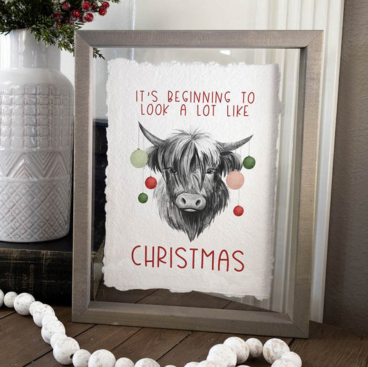 Festive Yak Framed Wall Art