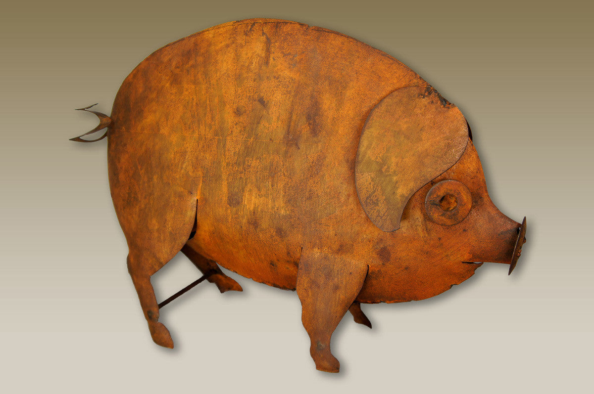 Rustic Metal Pig - Large