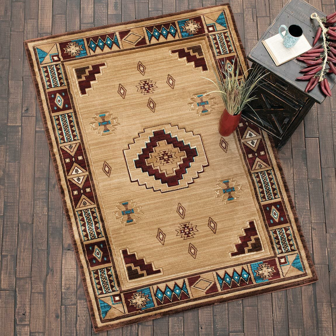 Native Vibes Southwest Beige Rug - 8 x 11