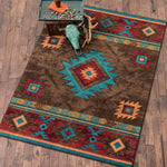 Whiskey River Turquoise Rug - 3 x 4