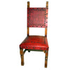 Spanish Heritage Red Chair - Plain with Nailheads - Set of 4