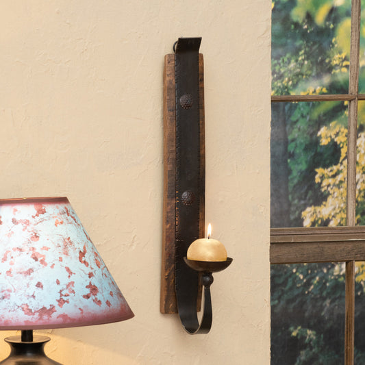 Tall Tequila Barrel Wall Candle Holder