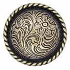 Small Engraved Flower Cabinet Knobs - Set of 2