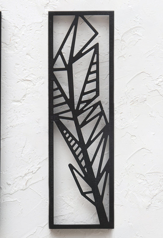 Abstract Feather Wood Wall Art - 3 - CLEARANCE