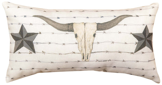 Bull Skull & Stars Pillow