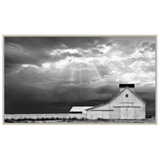 White Picket Fence Framed Canvas