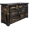 Lima Live Edge 7 Drawer Dresser - Jacobean Stain