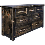 Lima Live Edge 7 Drawer Dresser - Jacobean Stain