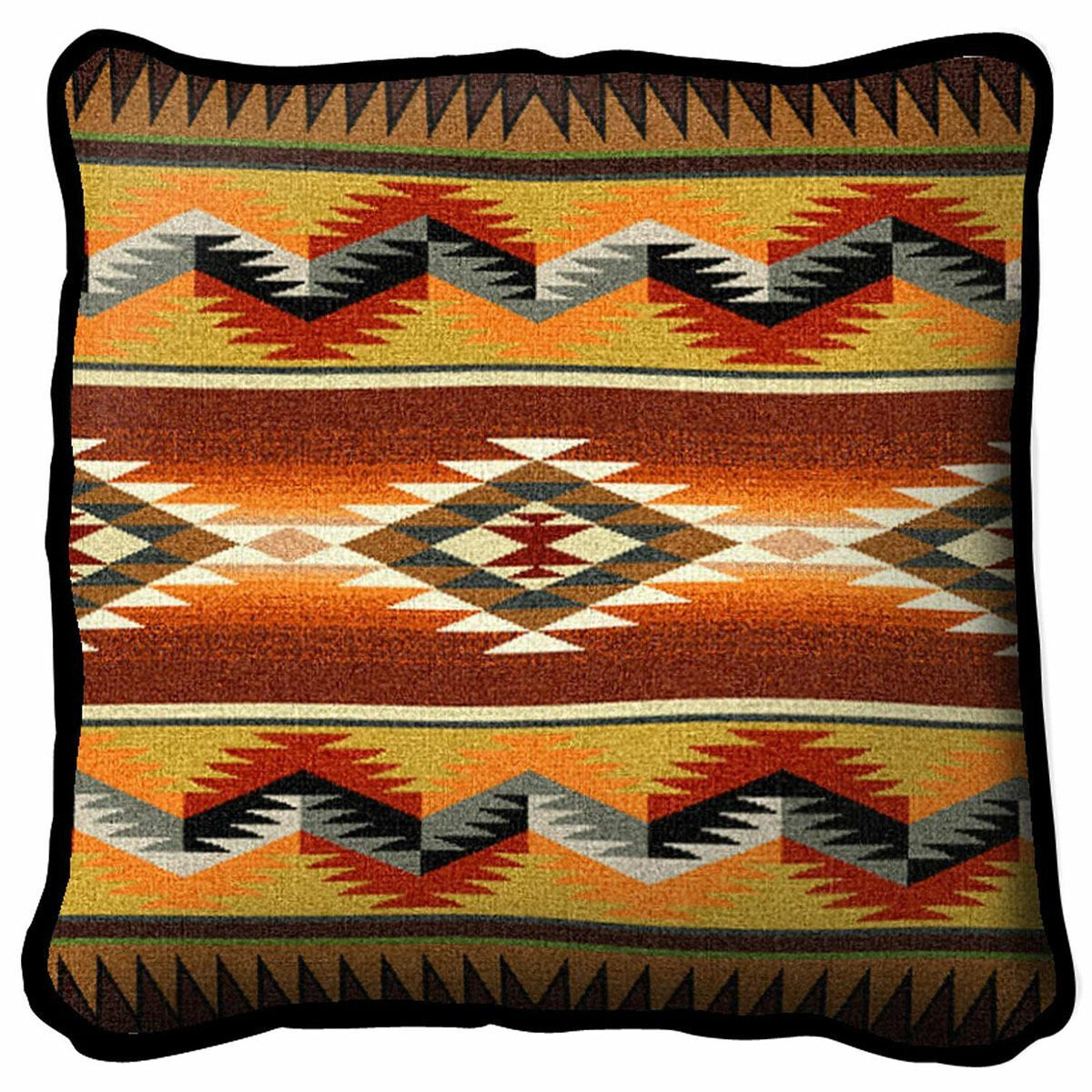 Southwest Geometric Flame Pillow Cover