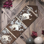 Light Wild Rider Cowhide Table Runner - 96 Inch