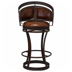 Boseman Leather & Iron Counter Stool