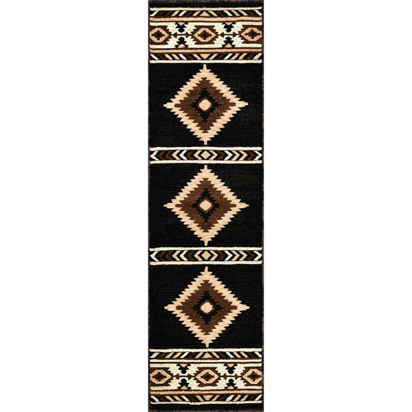 Hacienda Black Rug - 2 x 7