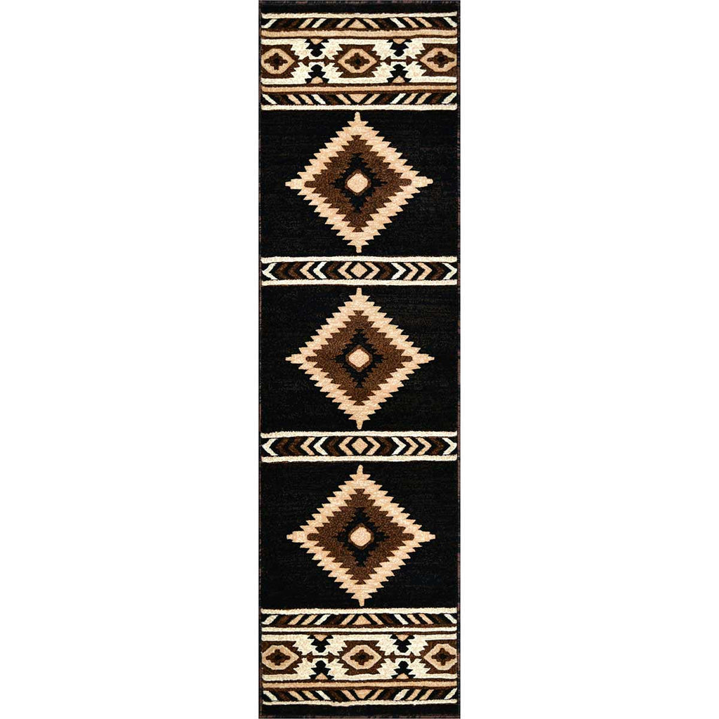 Hacienda Black Rug - 2 x 7