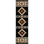 Hacienda Black Rug - 2 x 7