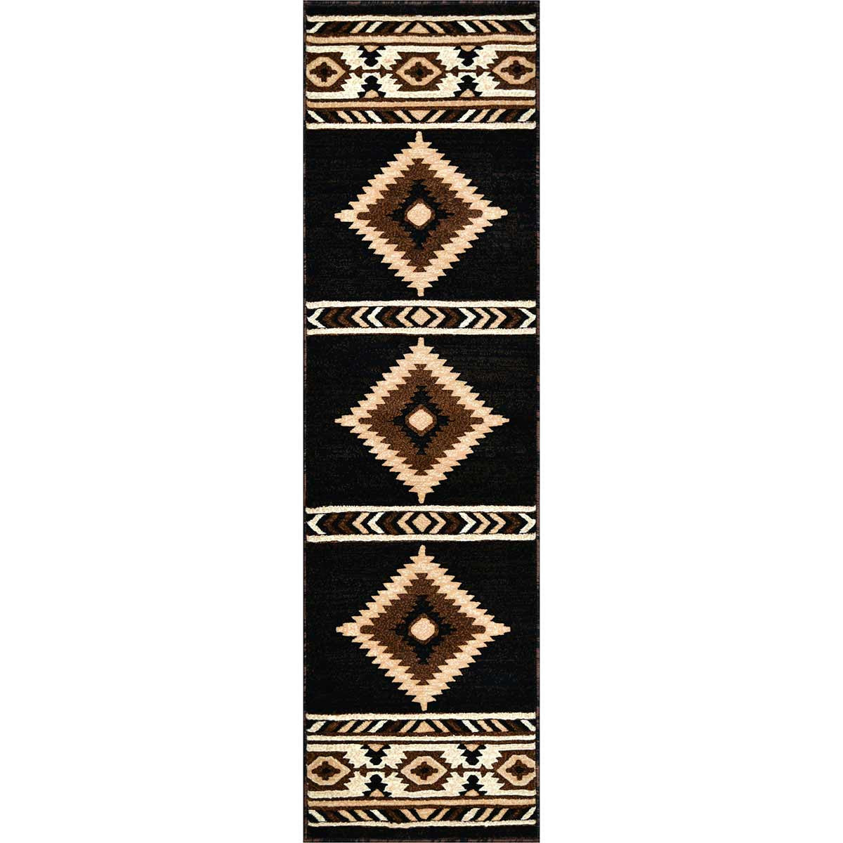 Hacienda Black Rug - 2 x 7