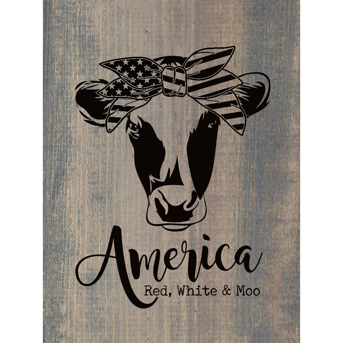 Red White & Moo Wood Sign